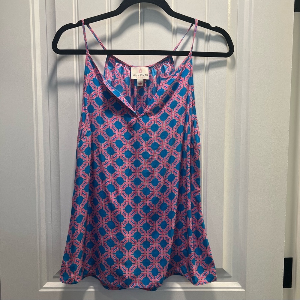 Julie Brown Turquoise and Pink Spaghetti Strap Cami. Size‎ Medium.